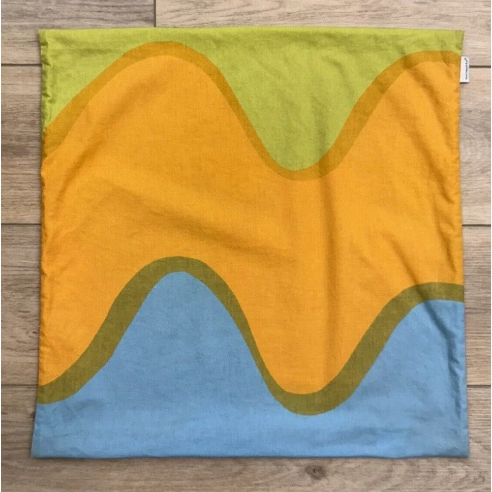 Vintage 60's MCM Marimekko Lokki Pattern Throw Accent Pillow‎ Cover Rare READ